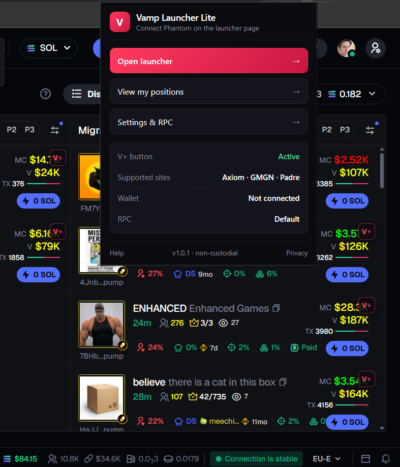 Toolbar popup